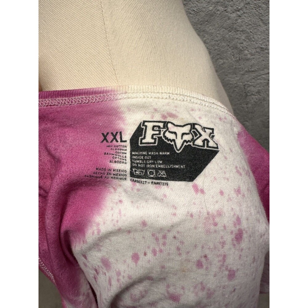 Fox Racing Tank Top XXL Pink Tie Dye Logo Graphic Vintage Y2K Motocross - Picture 11 of 11